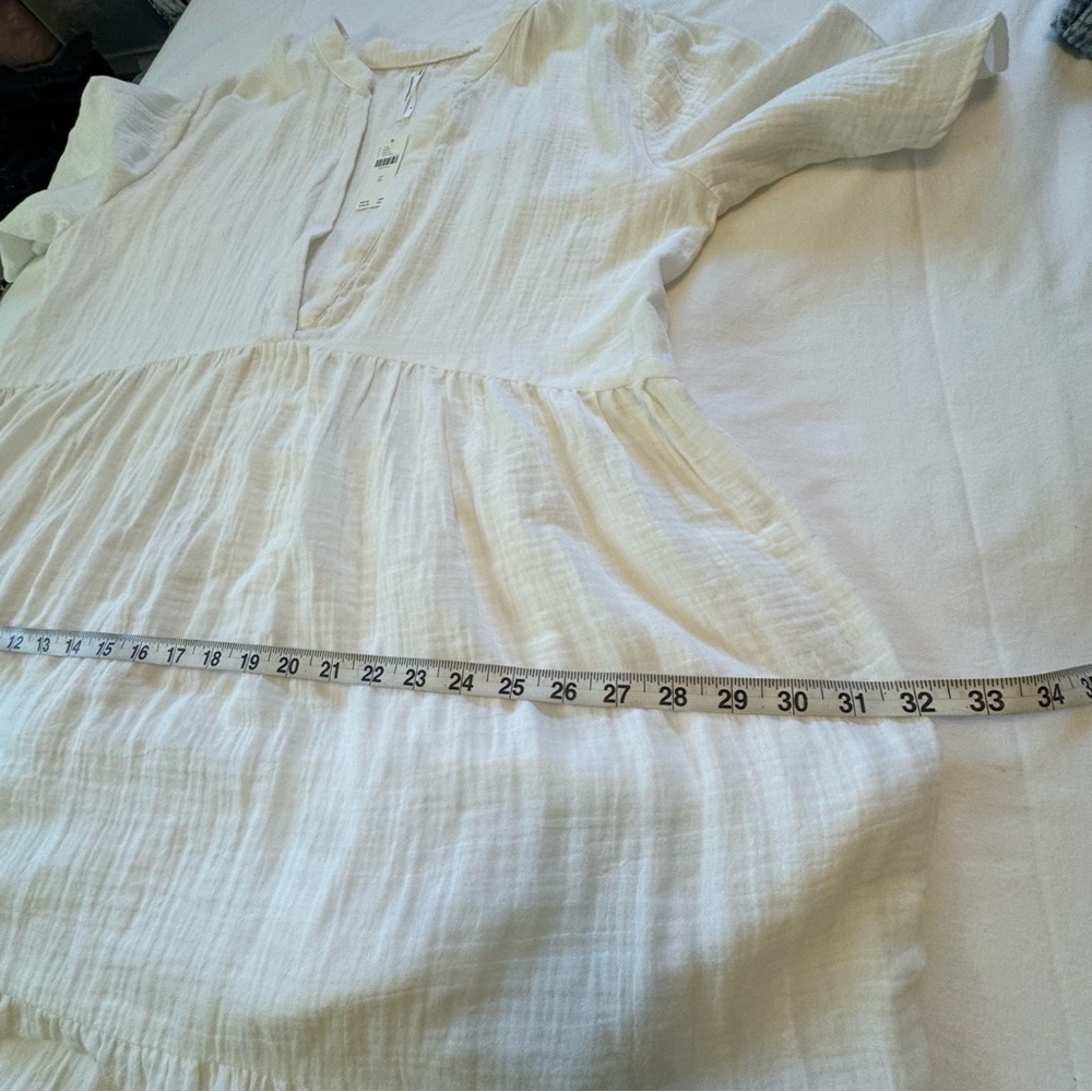 NWT ANTHROPOLOGIE The Kallie Flowy Tiered Maxi Gauzy Dress White Sz: XL - Picture 12 of 16